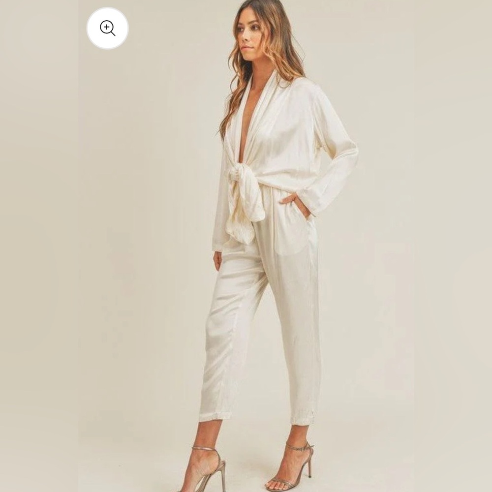 Mable Open Front Silk Jumpsuit *In Black*